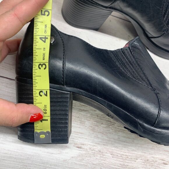 Dansko Womens Adrienne Ankle Bootie Size 40 Black Leather Block Heel Round Toe - Picture 12 of 13